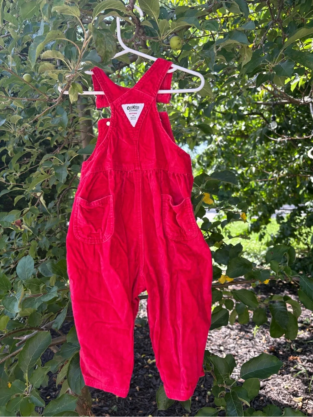 OshKosh B'gosh Bright Red Corduroy Kids Overalls